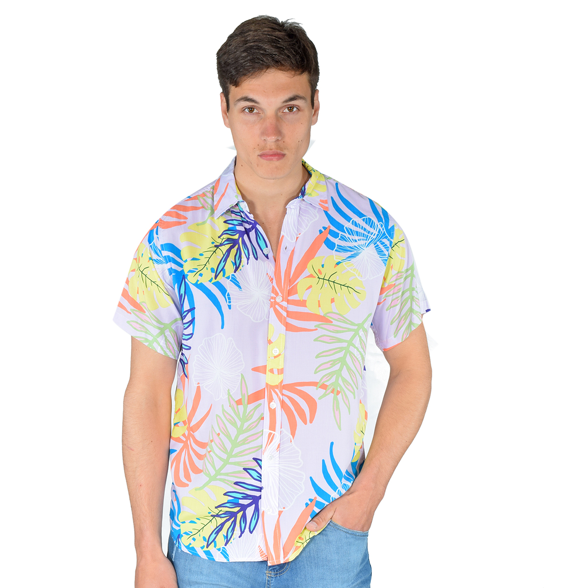 CAMISA DE FIBRANA MANGA CORTA
