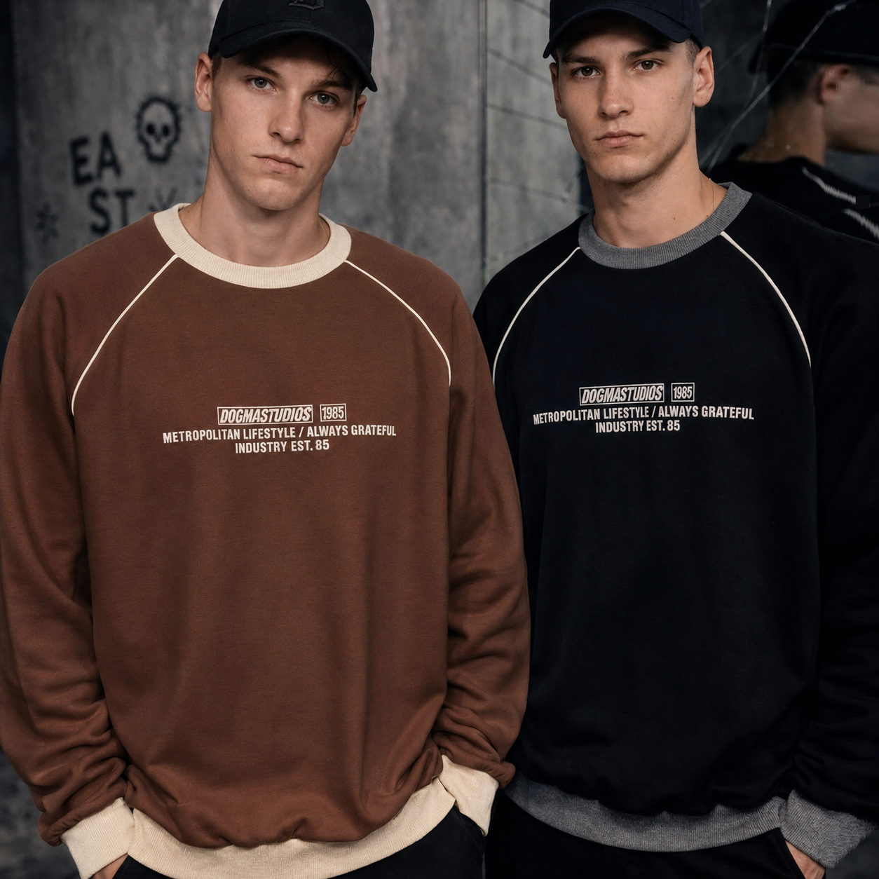 REMERA RUSTICA "DOGMASTUDIOS" ENVIVADA OVERSIZE MANGA LARGA RANGLAN