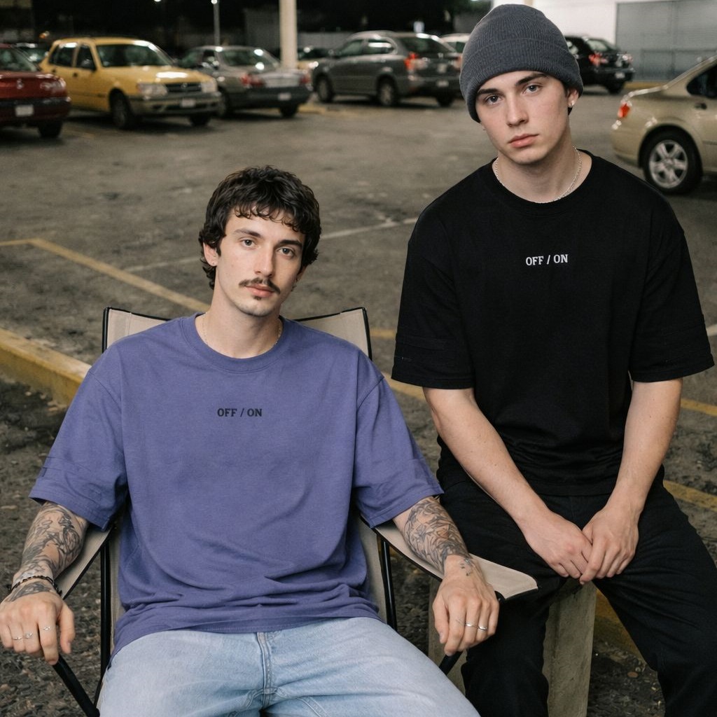 REMERA "OFF/ON" OVERSIZE CON RECORTE EN MANGAS FRONT